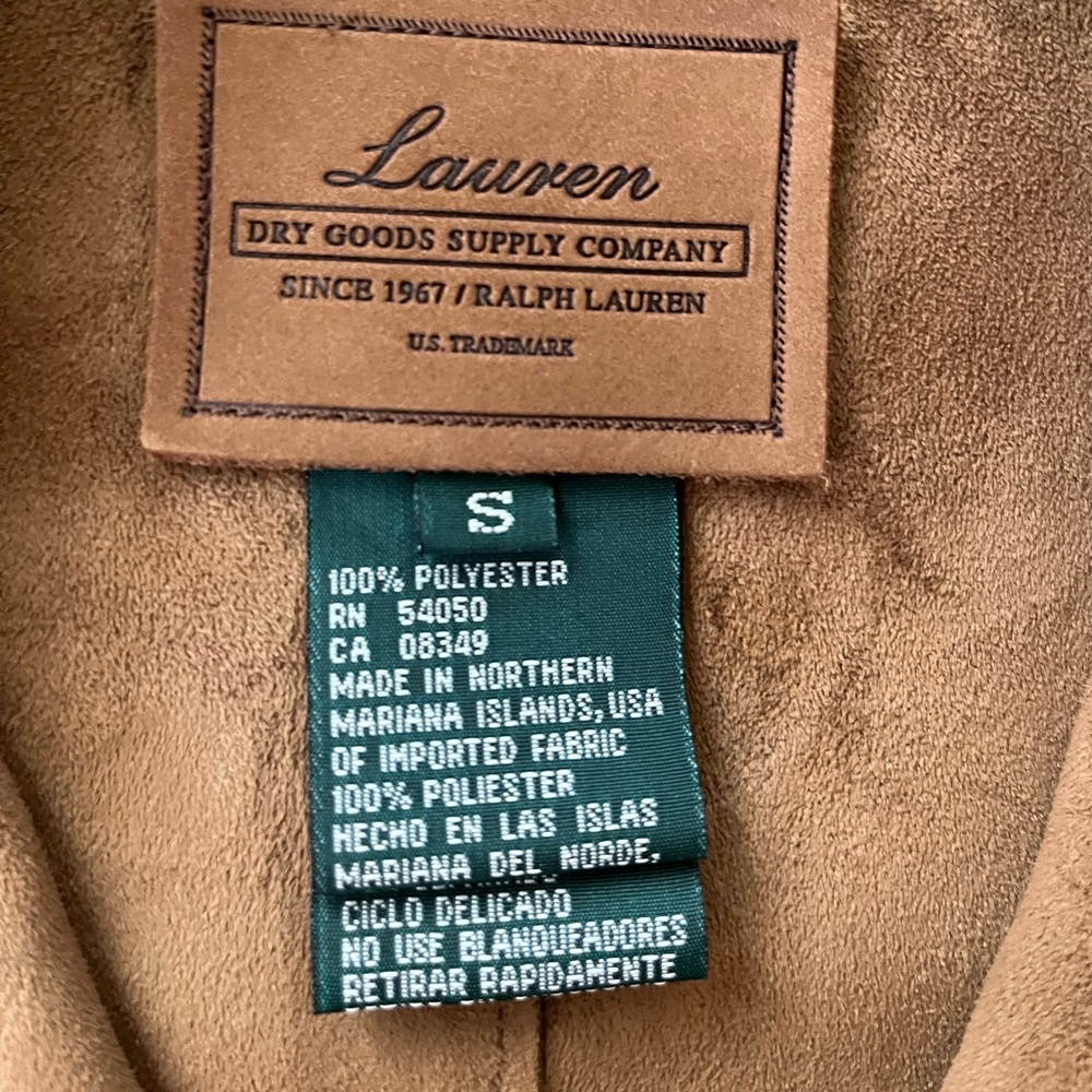 Lauren Dry Goods Co.(Ralph Lauren) faux suede classic chic vest. Size small - Picture 8 of 13